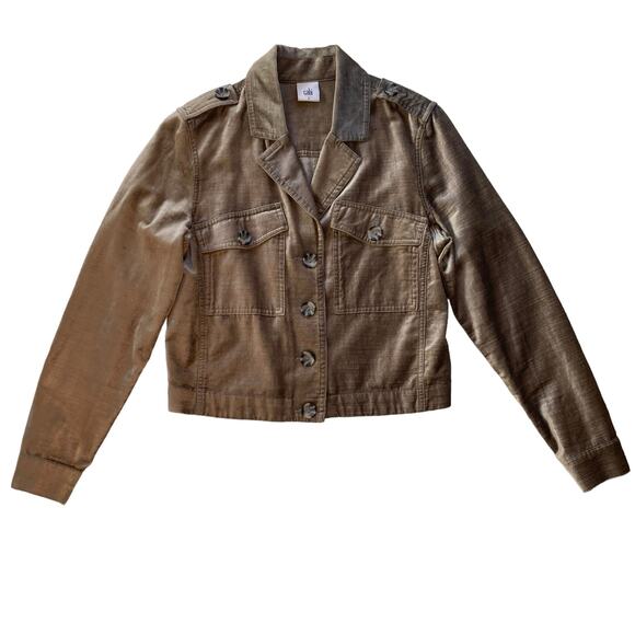CAbi Jackets & Blazers - CAbi Velvet Moto Jacket Size Small Brown